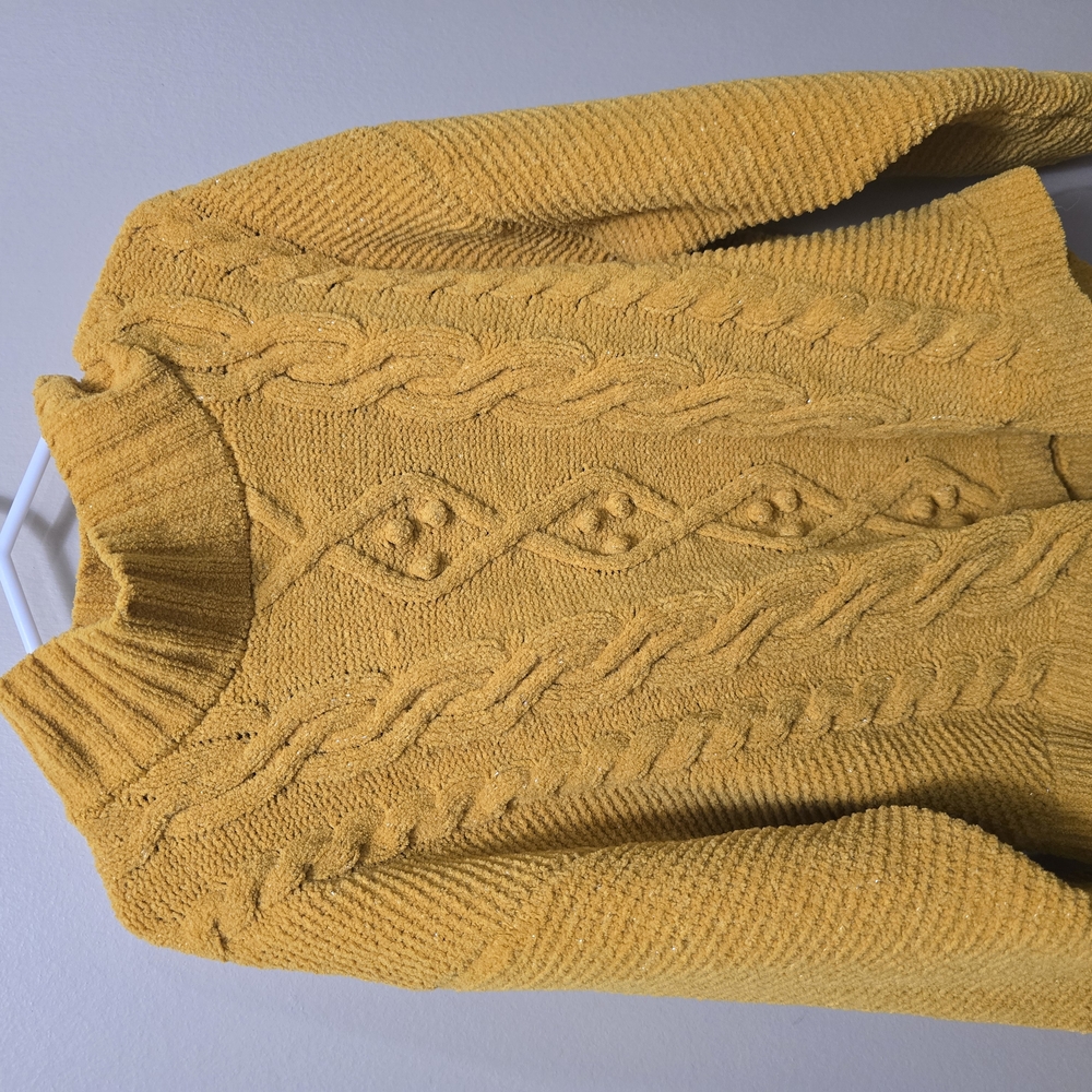 Yellow Cable Knit Sweater